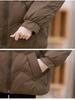 Mom's Lightweight White Duck Down Winter Jacket - Stand Collar, Loose Fit, Warm Fashion Coat for Middle-Aged Women