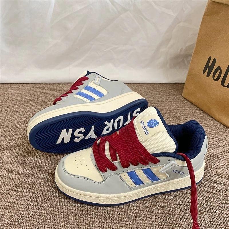 Damen Niedrige Freizeitschuhe Board Shoes Schnürung Rutschfest Flache Sneaker