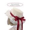Victorian Straw Sun Hat With Lace Brims and Ribbon Bowknot For Women Fashion Anime Costume Bonnet Hat for Theme Event