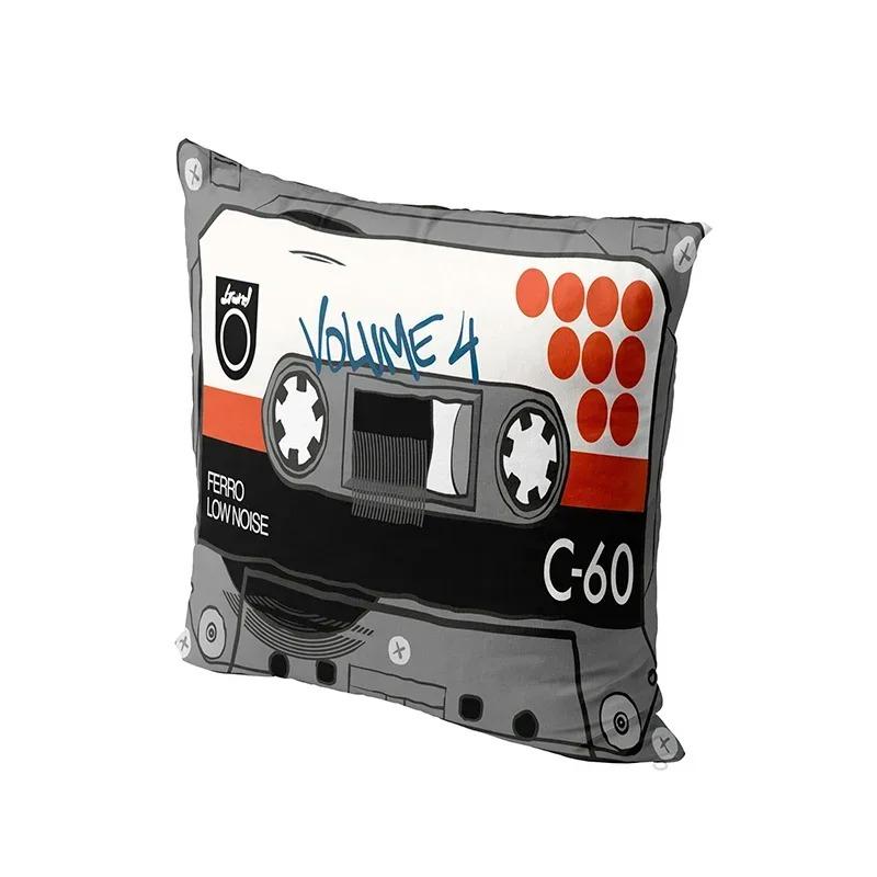 Home Decor Retro 90s Cassette Tape Pattern Pillow Covers Pattern Cushion Cover Suitable for Sofa Bedroom Car Pillow Cover