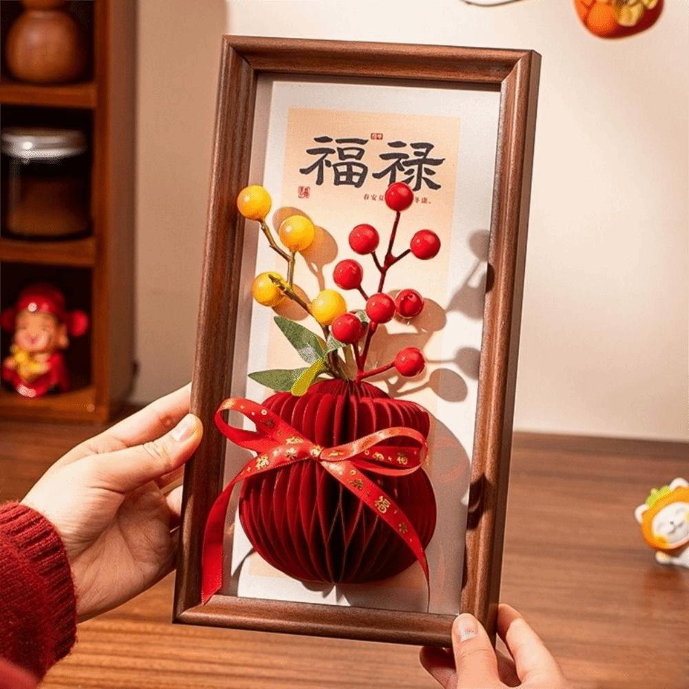 Blessing New Year Decorative Painting Honeycomb Calligraphy Painting Ornament  Living