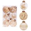 Striped Transparent Linen Christmas Ball Ornaments Set for Tree Decoration