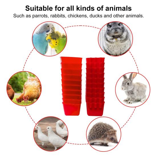 5 Pcs Chicken Cage Cups Bird Hanging Feeders Poultry Water Bowls with Hook Food Bowls for Bunny Pigeon Small Animals