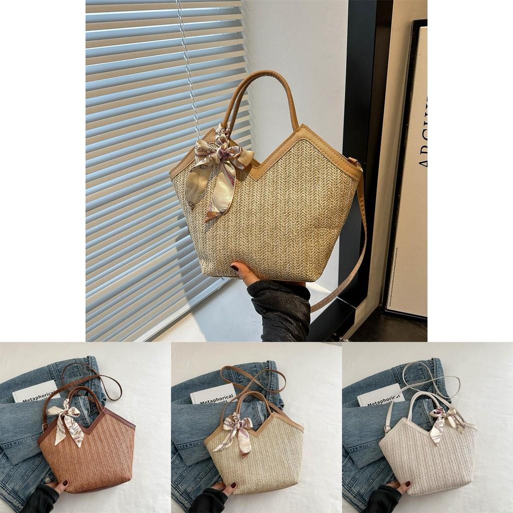 Trendy Large Capacity Woven Tote Bag For Women Ideal For Daily Use And Beach Getaways