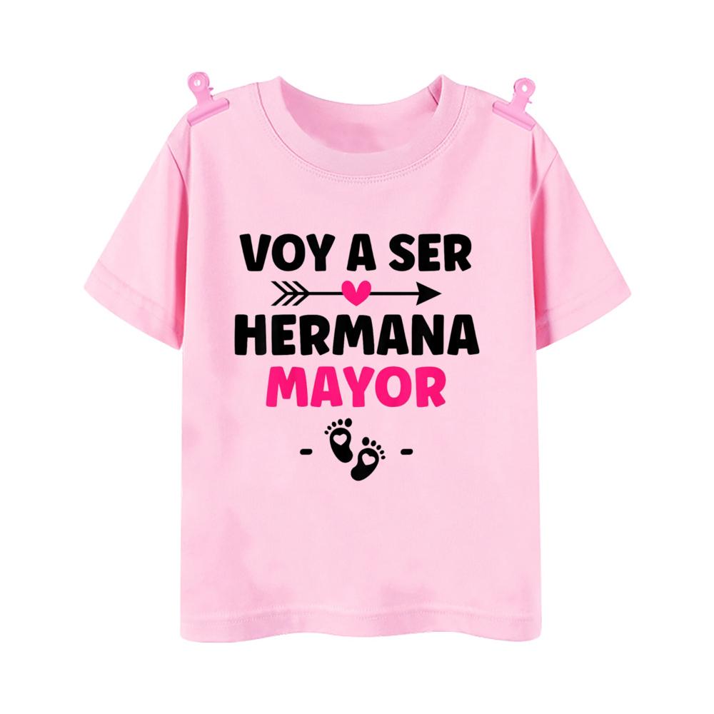 I'm Being Promoted To Big Sister T-shirt Baby Announcement T Shirt Kids Spanish Print Tee Girl Tops Children Tops Summer Clothes