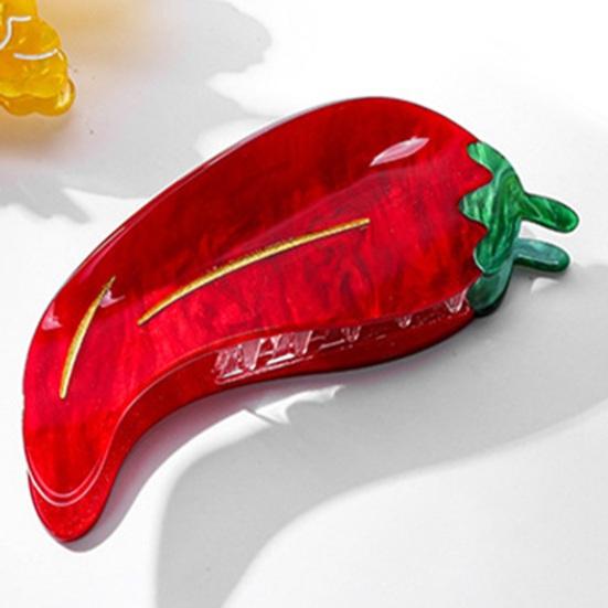Hair Claw Corn Pepper Design Back Head Shark Clip Easy Hold No Slip Updo Hair Styling Tool Hair Accessory