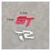 3D Metal Letters GT Logo Car Front Grille Badge Sticker, Perfect Car Decoration Accessories (Red Chrome)