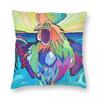Beach Rooster Square Pillowcase Polyester Linen Velvet Pattern Zip Decor Bed Cushion Cover