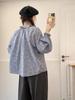 Spring 2026 Japanese Style Loose Wide Lapel Tie-Waist Pleated Women's Cardigan Shirt