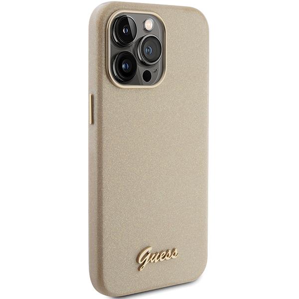 Etui Guess Glitter Glossy Script Do Iphone 15 Pro, Złoty/Light Gold