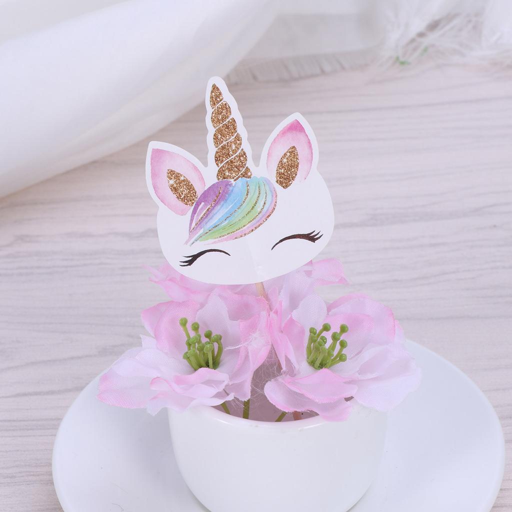 48 Stück Kuchen-Topper beidseitig Exquisite Spieße für Kindergeburtstag Cupcake-Dekoration Kuchenfahnen Cupcake-Topper