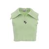 Hatu Cropped Ht Logo Collar Top Green