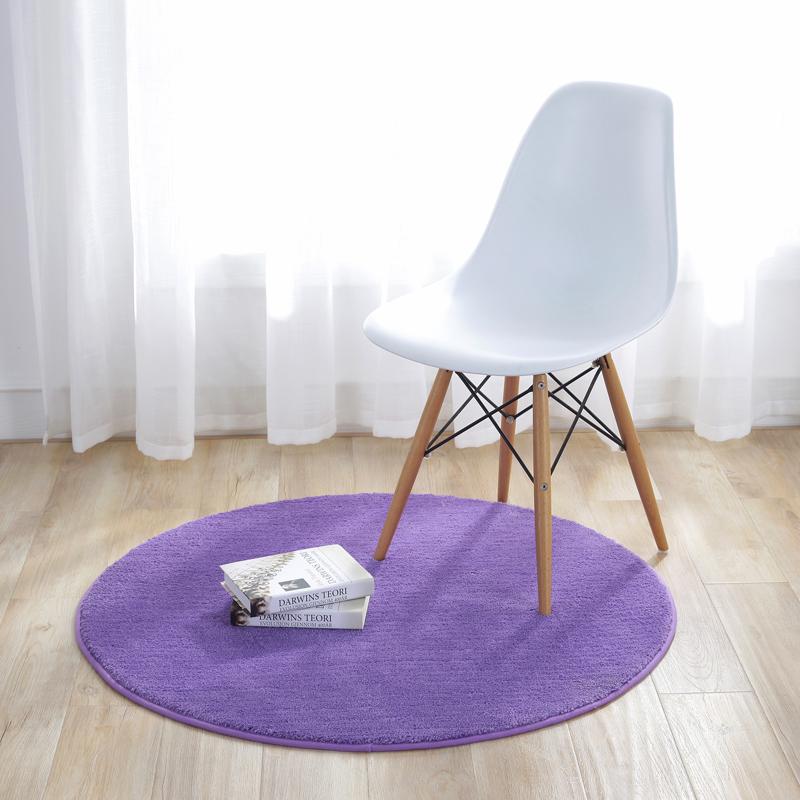 Modern Style Carpets for Living Room Solid Color Bedroom Decor Round Carpet Thicken Plush Bedside Floor Mat Home Fluffy Soft Rug