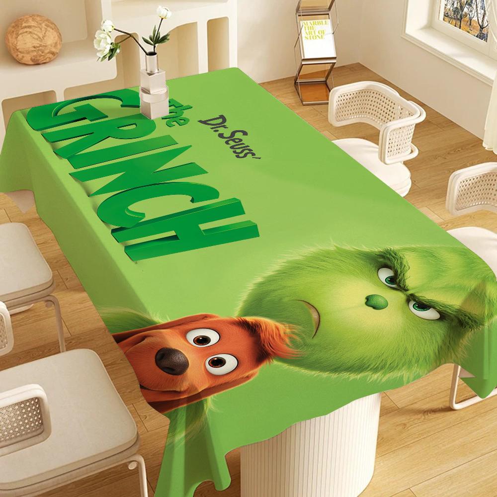 Cartoon The G-Grinchs Rectangle Waterproof Tablecloth Party Decor Farmhouse Kitchen Dining Table Cloth Wedding Decorations