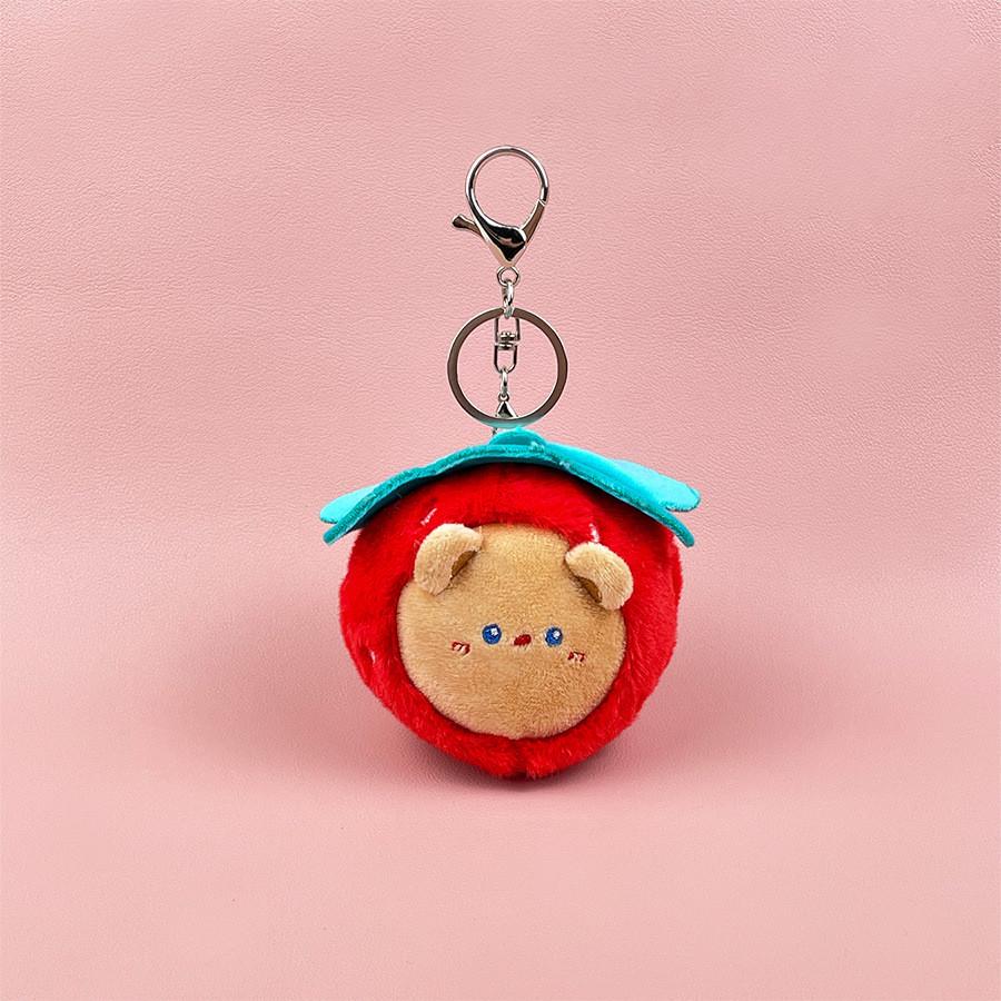 Adorable Cute Animal Keychain Plush Doll With Charming Fruit Design Ideal For Girls