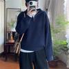 Autumn and Winter New Solid Color Top Lapel Half Zipper Simple Temperament Casual Pullover Knitted Sweater Women's Clothing