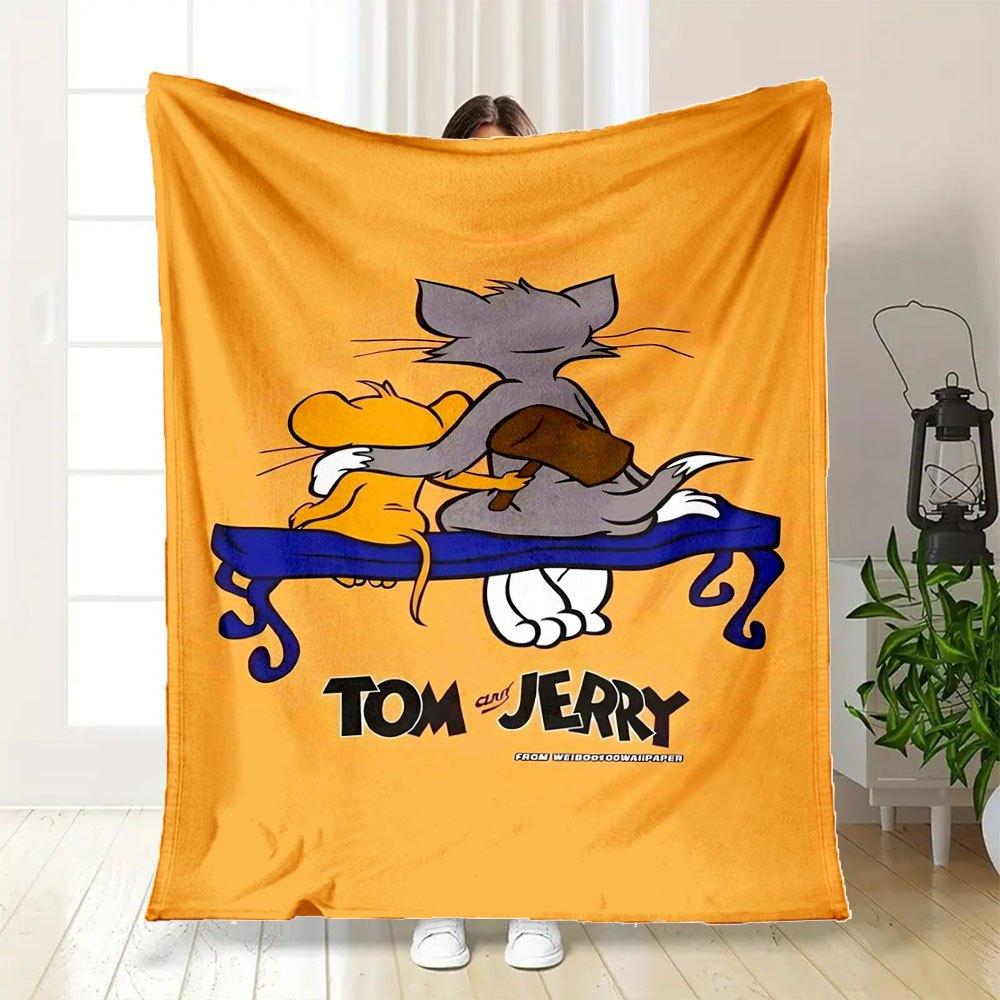 Tom and Jerry Phone Wallpaper HD Cute Cartoon Wallpapers for KidsBlanket Flannel Throw Blanket for Sofa, Bed, Travel, Camping, Office