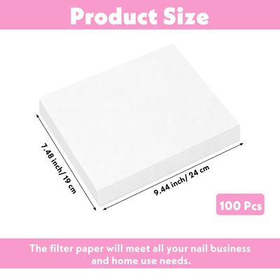 100 Pcs Nail Dust Collector Filter No-Spilling Filters Replacement Paper Disposable Dust Filters For Most Of Machine Vacuum Collector For Salon Nail