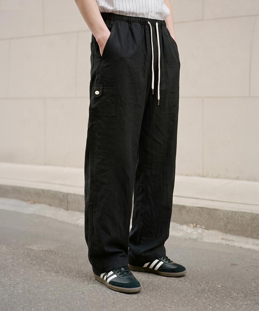 WV PROJECT Daylight Elastic Waist Pants Black Jilp7859