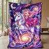 Rainbow Unicorn and Flowers Theme blanket Lightweight Warm Flannel Blanket Decorative Throw Blanket for Home Decoration