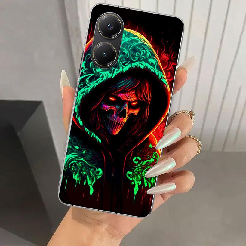 Halloween Moon Witch Horror Phone Case for Xiaomi Poco X5 X6 X7 Pro F7 Ultra M7 Redmi 15 15C 13 13C 12 12C 10 10A 10C 9 9A 9C 9T