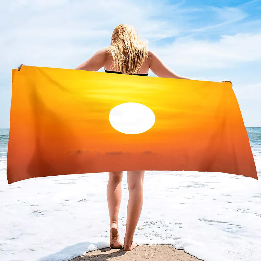 Sun Print Microfiber Beach Towel Large Quick Dry Sand Proof Absorbent Towel for Adult Travel Swimming
