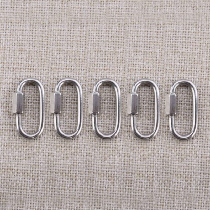 

5pcs Stainless Steel 3mm D Shape Quick Link Hook For Boating Connector Hardware