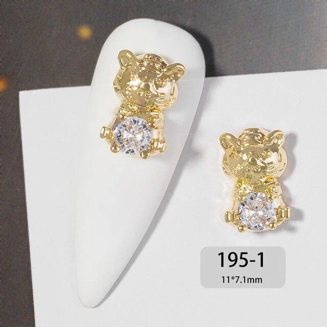 Ķīniešu Jaunais gads 3D nagu mākslas aksesuāri Rotaslietas Dekorācijas DIY Tiger Lucky naudas soma kristāla sarkans dārgakmens Rhinestone krelles
