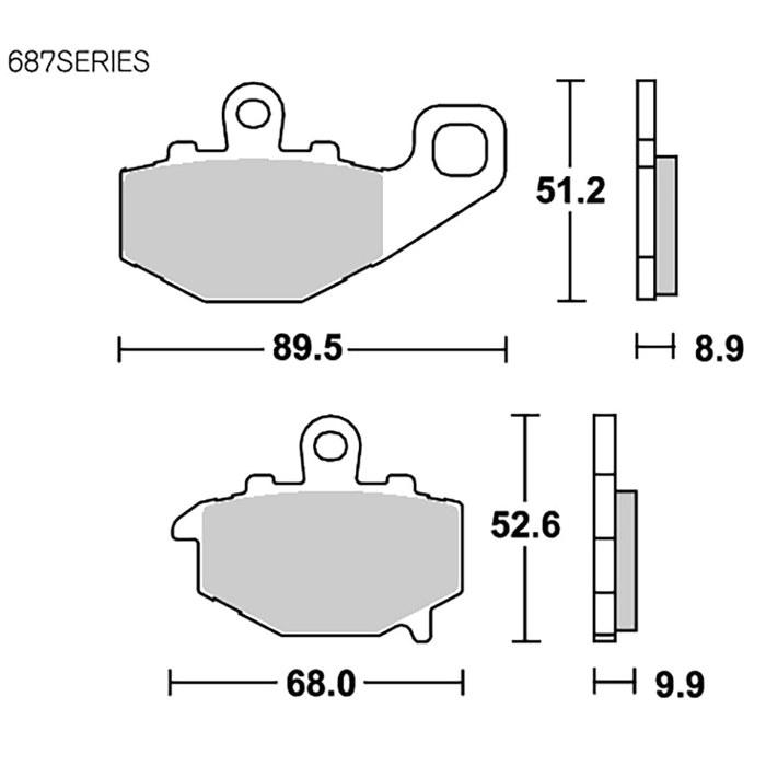 Kitaco SBS Brake Pads Long Life & Touring 687LS (Rear) Ninja400 Ninja400R Zephyr400 Zephyr NinjaZX-6R NinjaZX-6RR Ninja650 ER-6n Versys