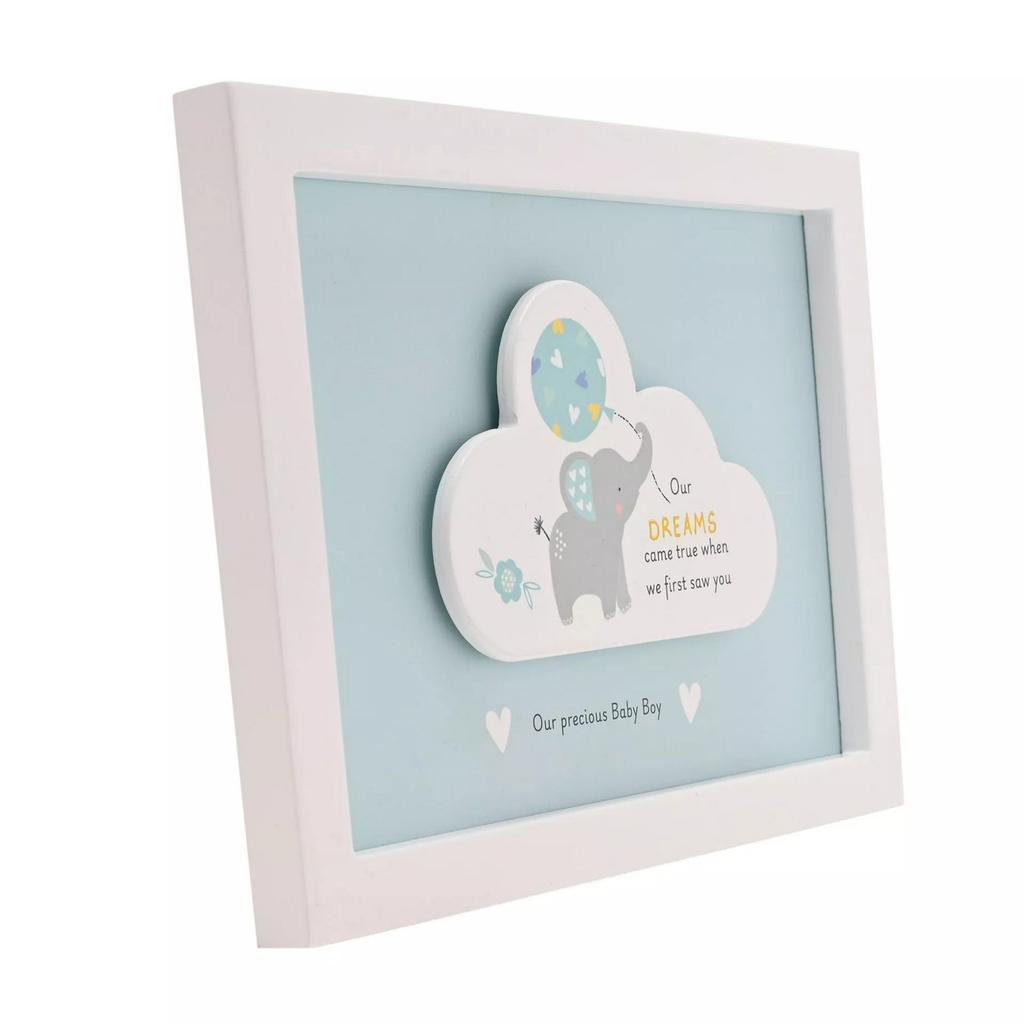 Celebrations Hello Baby Boy Dröm Moln Inramad Plakett