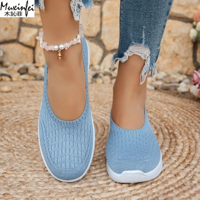 Fashion Women's 2025 Summer New Shallow Mouth Flat Bottom Women's Casual Single Shoes Large Size Ultra Light Women's Shoes Sale