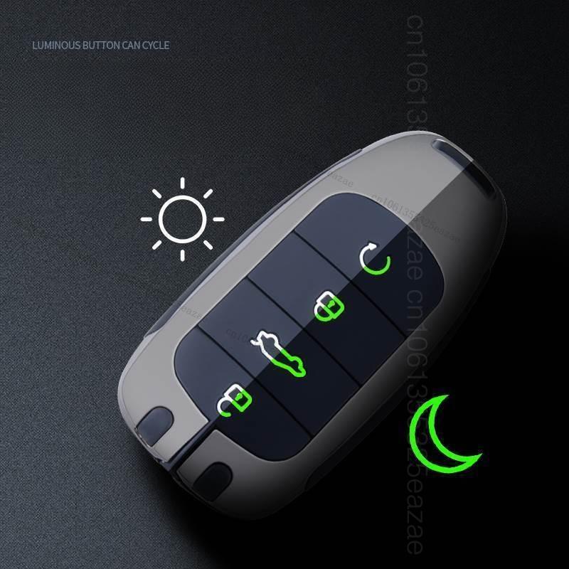 Alloy Style Car Key Case Cover Shell For Chery Tiggo 8 7 4 Pro Jaecoo J7 J6 J8 Omoda 5 9 C5 C9 E5 Ebro S800 S700 Phev Key Chain