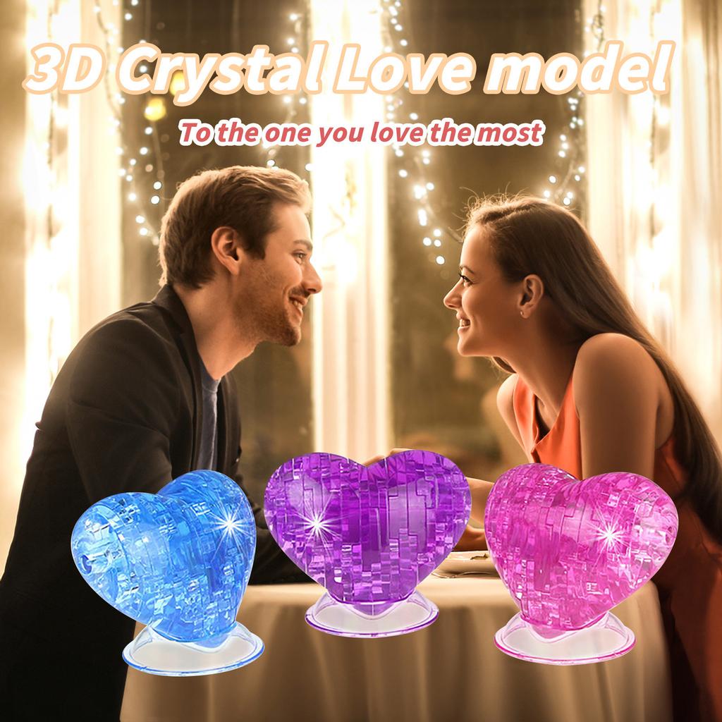 Valentine's Day Heart Shaped 3D Crystal Puzzle Funny Model Toy Gifts for Women
