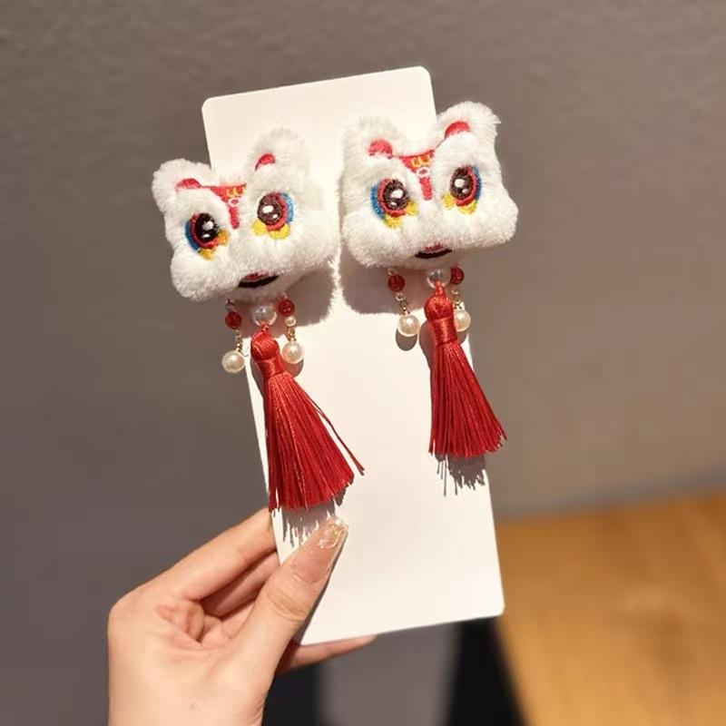 1pc  Xingshi Tassel Hair Clip, Red New Year Hair Clip, Chinese Style Cute Women's Autumn and Winter Ancient Style Hanfu Headwear