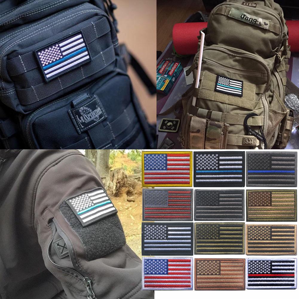 US Flag Embroidered Velcro Patch for Backpack or Shoulder