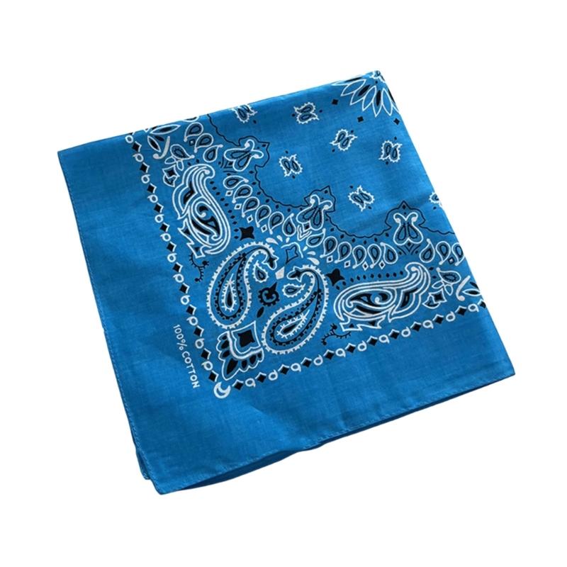 Square Cotton Cashew Flower Print Bandana Unisex Head Wrap Decorative Head Scarf For HipHop Dancing and Street Wear