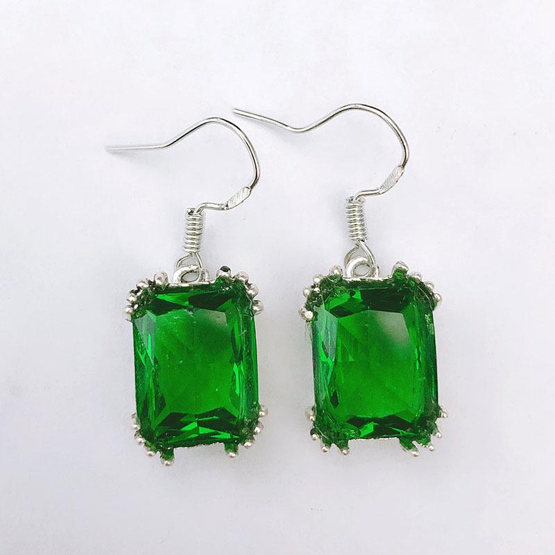 Vintage Multi-Color Gemstone Earrings: European & American Fashion for Women