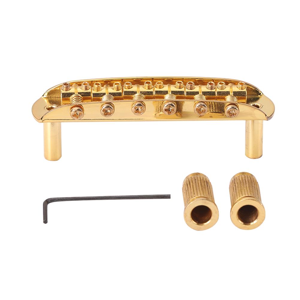 6 String Adjustable Threaded Saddle Guitar Bridge Set for JM Jazzmaster Parts
