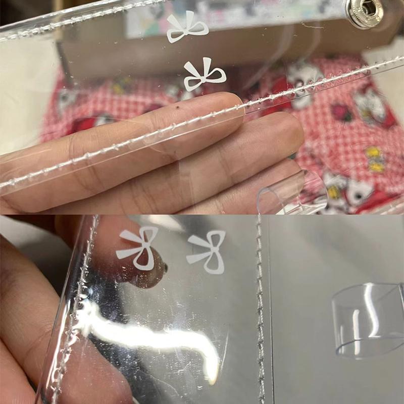 

Прозрачный простой кавайный девчачий ПВХ 6 слоев сумка для хранения косметики канцелярские принадлежности пенал держатель для карт 18cm x 11.5cm