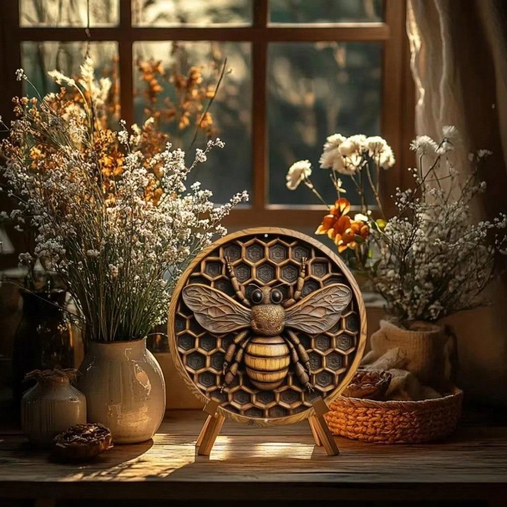 Vintage Metal Honeycomb Bee Wall Art Home Cafe Decor