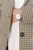 ARNE JACOBSEN CITYHALL 53201-1608 Wristwatch, 34mm, Scandinavian Design, Water Resistant (Quiet Design with No Second Hand), White with Silver Mesh