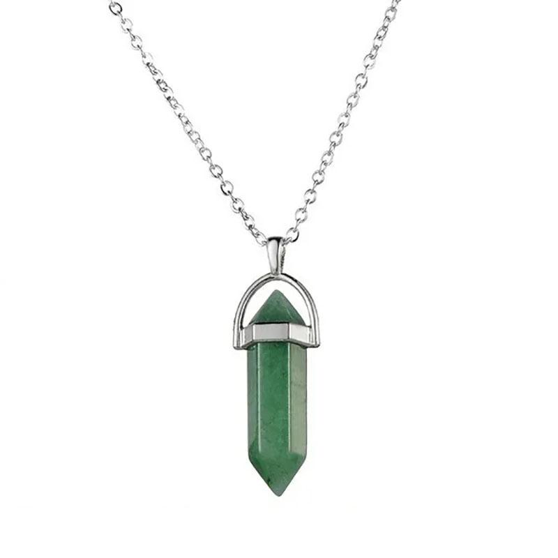 Natural Stone Necklace Hexagonal Pendant Chakra Healing Stone Crystal Jewelry For Women And Men Birthday Gifts