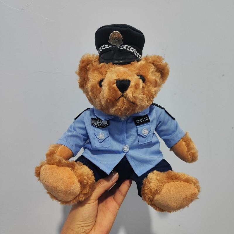 

Новая полицейская кукла-медведь, кукла-медведь дорожной полиции, мотоциклетная железная кавалерия, кукла-плюшевая игрушка медведя дорожной полиции 25cm