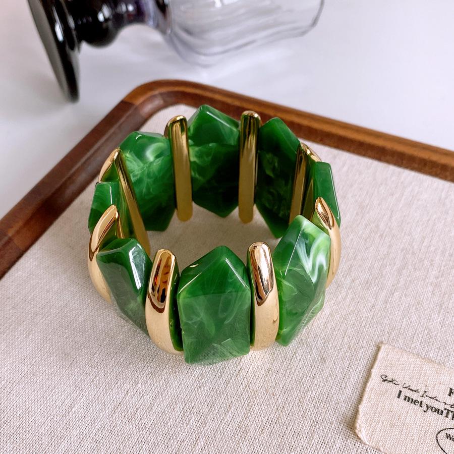 Европейский и американский мраморный овальный акриловый браслет-бенгл - Модное ретро украшение