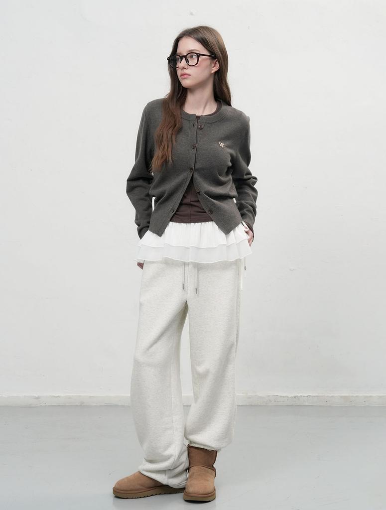 GENERALIDEA Lace Trimmed Sweatpants [Oatmeal] / Wbe2L11505