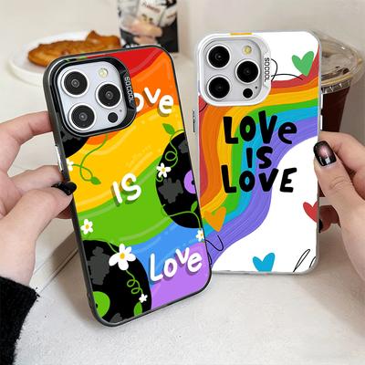 LGBT Rainbow Love Is Love Shockproof Phone Case for iPhone 17 Air 16 16E 15 Pro Max 14 Plus 13 Mini 12 Back Cover Anti Fall Fund