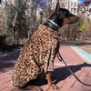 Luxury Leopard Clothes For Large Dogs Warm Fleece Dog Coat Fashion Doberman Jacket For Small Media Large Dogs ropa para perro