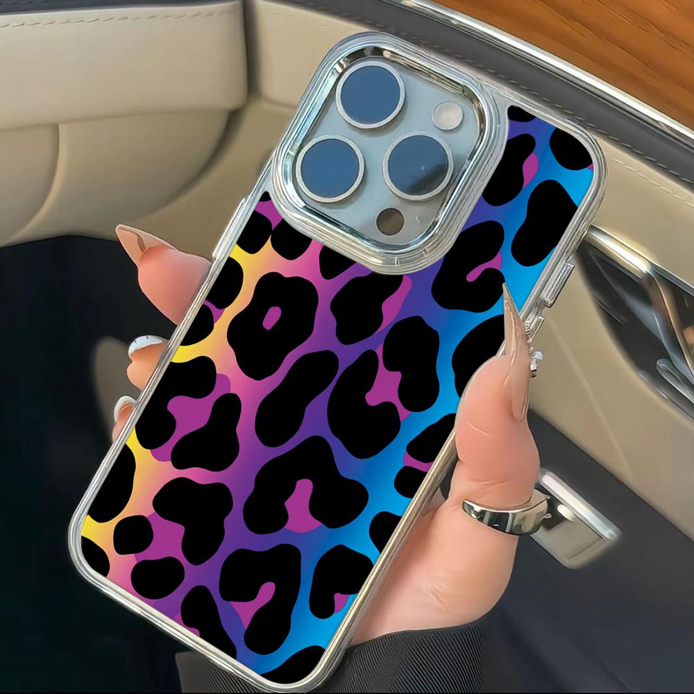 Colorful Gradient Leopard Print Phone Case For Iphone 17 17E 16E 11 Plus 13 Pro Max 16 12 14 15 Ultra Durable Protective Coque