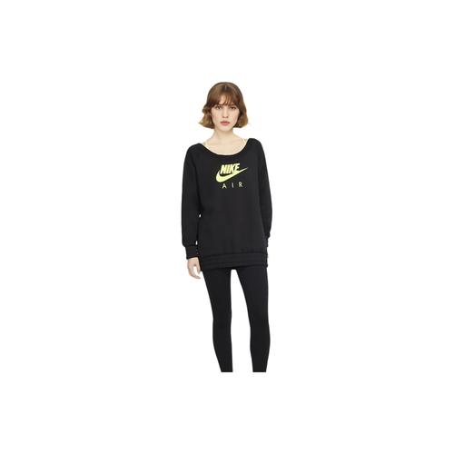 Nike Women's Casual Loose Pullover American-Style Sweatshirt Black