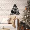 1pc Merry Christmas & Happy New Year Metal Wall Decor - Heavy-Duty Cast Iron Holiday Decoration with Christmas Tree Design